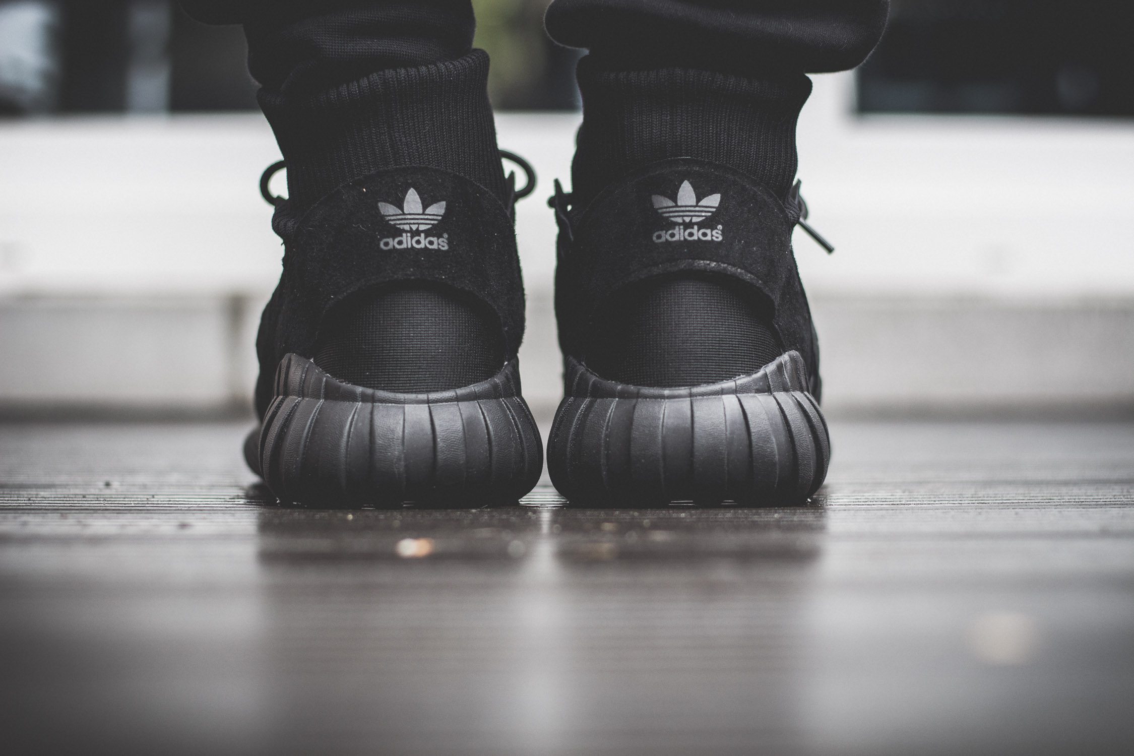 adidas Originals Tubular Doom All Black On Feet 8