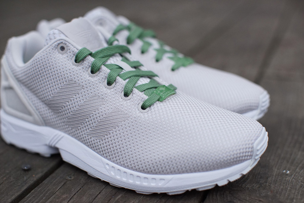 adidas ZX FLUX Weave White Grey Pea Green 4