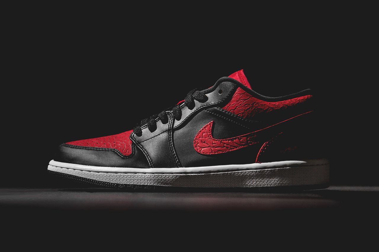 Air Jordan 1 Low Bred Elephant Print 1