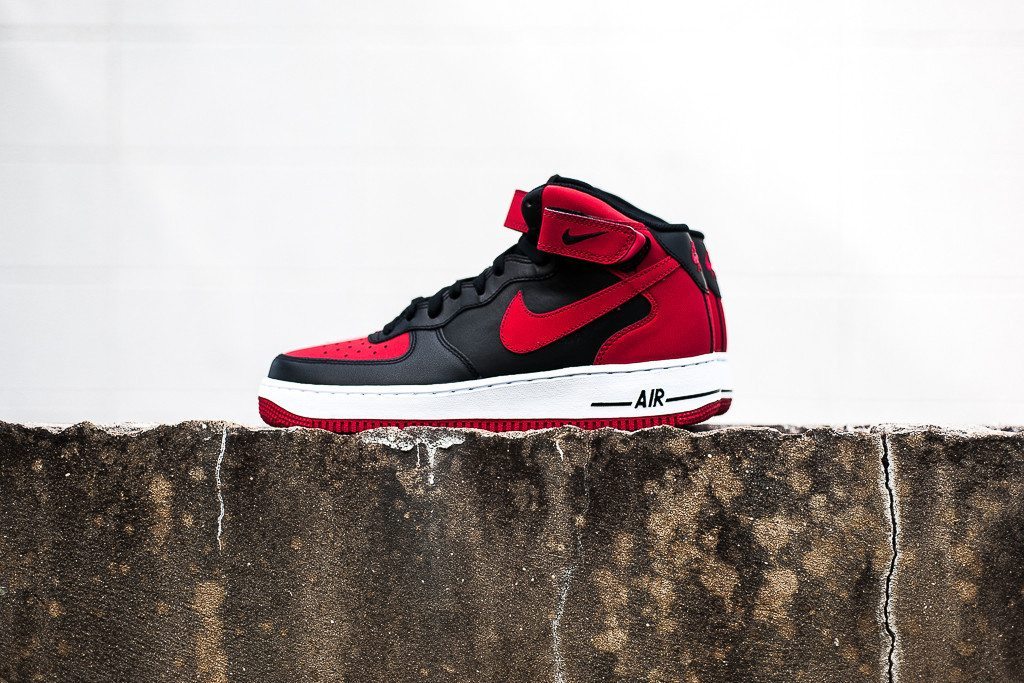 Nike Air Force 1 Mid 07 Black Red 1