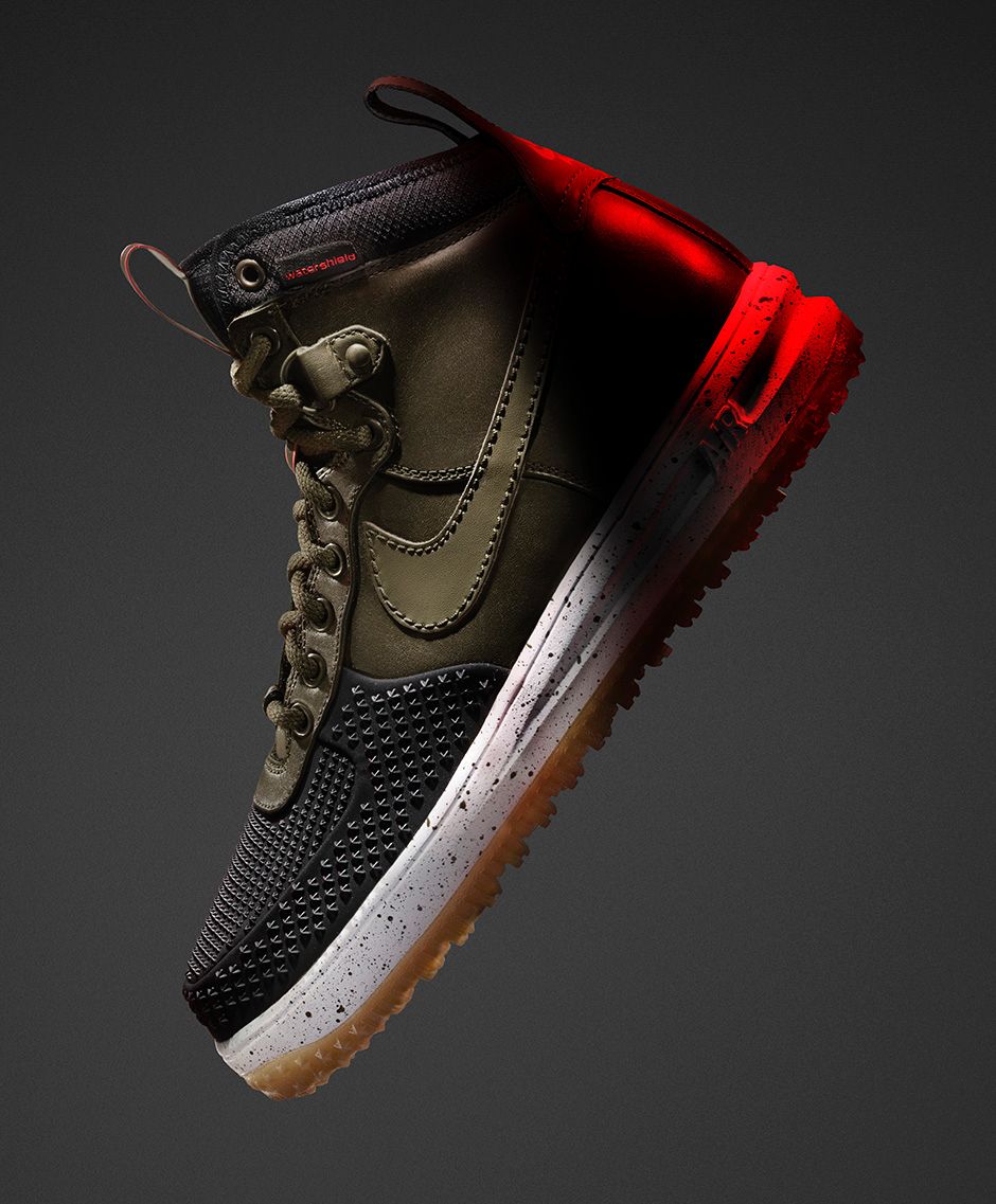 nike lunar force 1 duckboot red and black