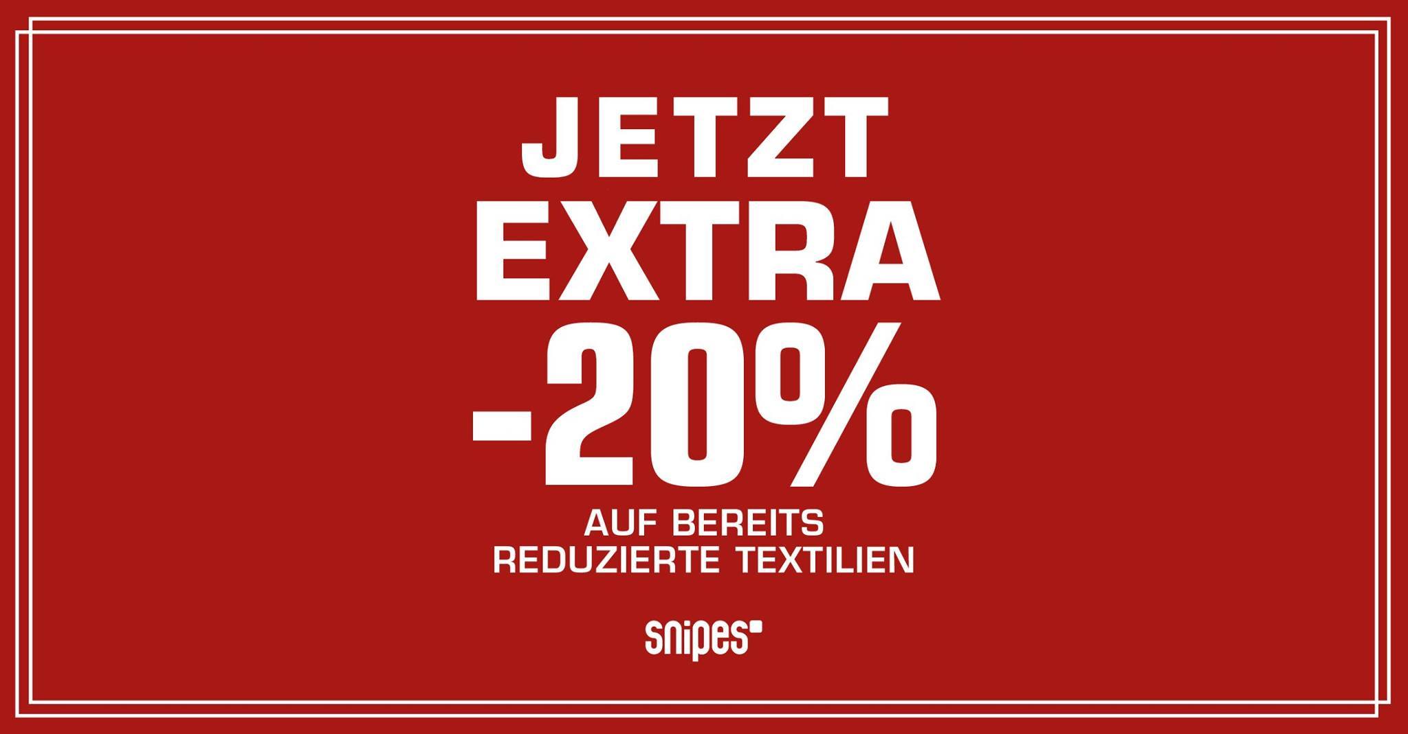 Snipes 20 Prozent Extra Rabatt Sale