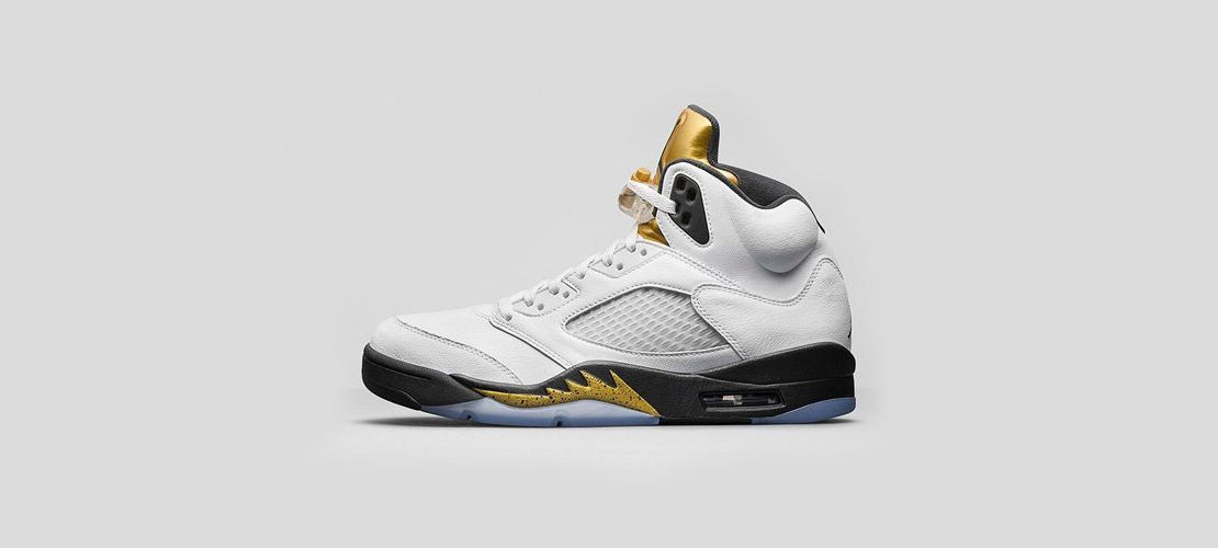 Air Jordan 5 White Gold Metalic 1110x500
