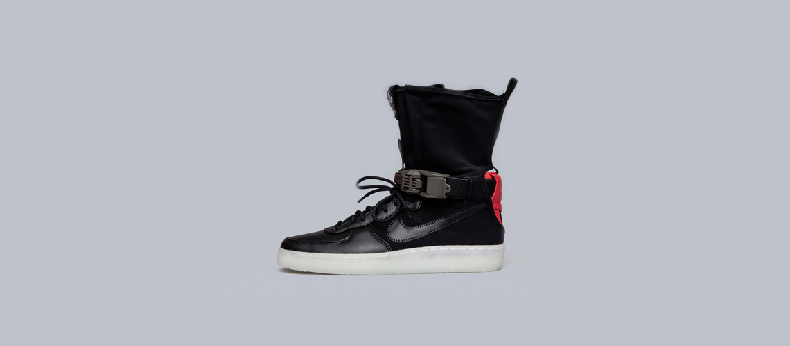 ACRONYM x Nike Air Force 1 Downtown HI Black Red 1