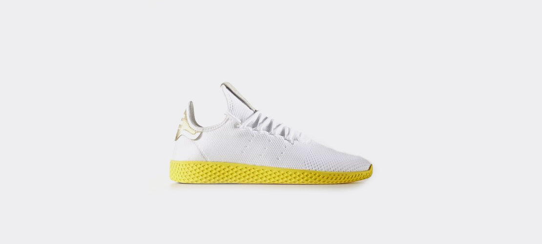 Pharrell Williams x adidas Tennis HU Primeknit Yellow BY2674 1110x500