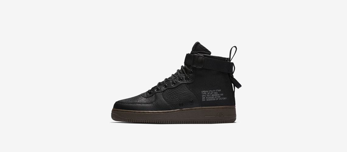 917753 002 Nike SF Air Force 1 Mid Black Dark Hazel