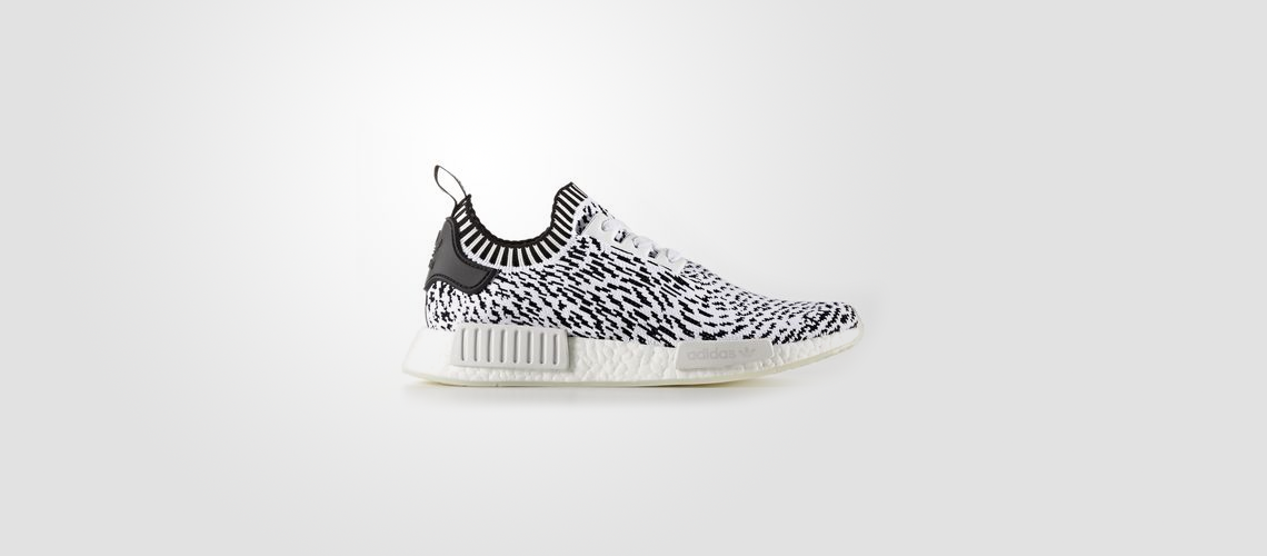 BZ0219 adidas NMD R1 Primeknit White Black