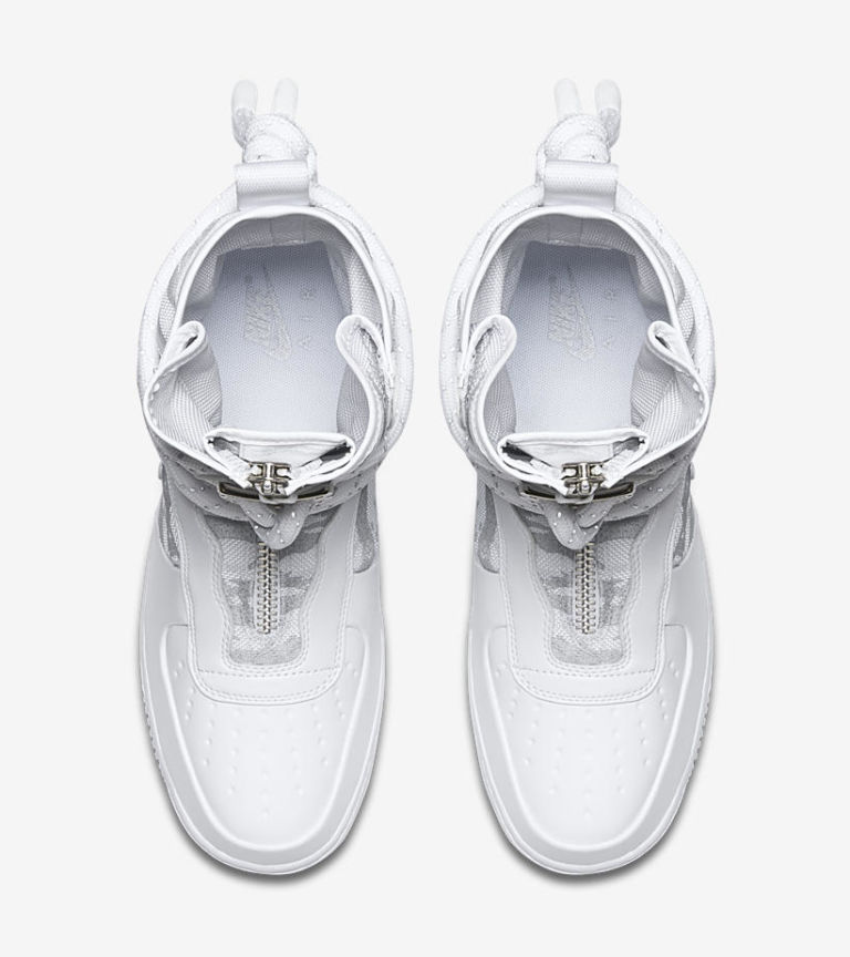 nike air force 1 hi trainers in triple white