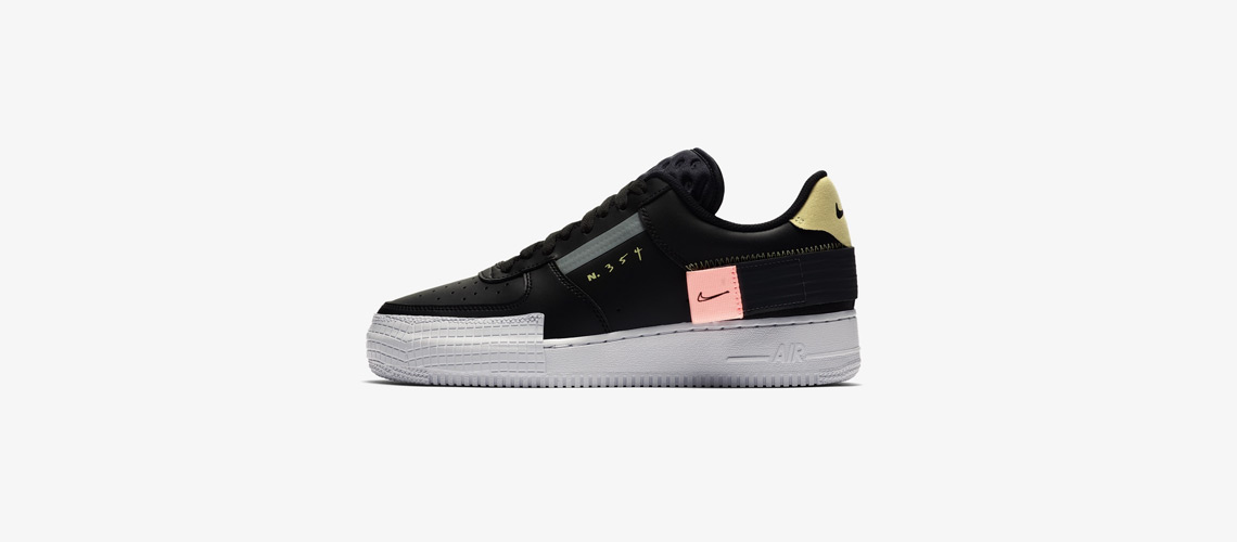 CI0054 001 Nike Air Force 1 Type Black